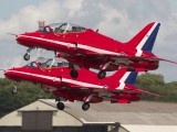 RIAT2007_037 - two of the Red Arrows taking off - note backseaters