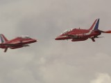 RIAT2009_270 - Red Arrows solos cross over - this was taken with one shot - not on continuous mode